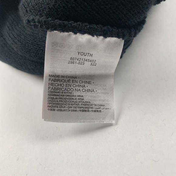 Nike Terra Futura Beanie Hat Kids One Size Black‎ Acrylic Swoosh Knitted 8326 - Picture 3 of 4